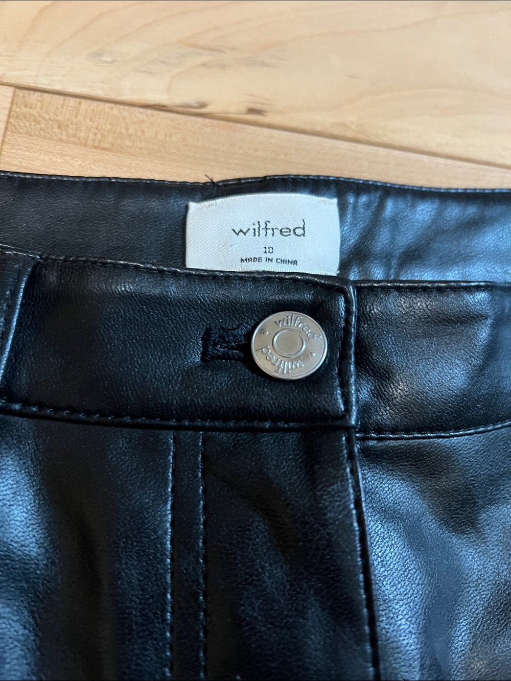 Wilfred Black Straight-Leg Faux Leather Pants - Picture 6 of 13